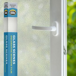 Gila Glass Scenes Crackled Glass Decorative Static Cling Window Film, 3ft x 6.5ft