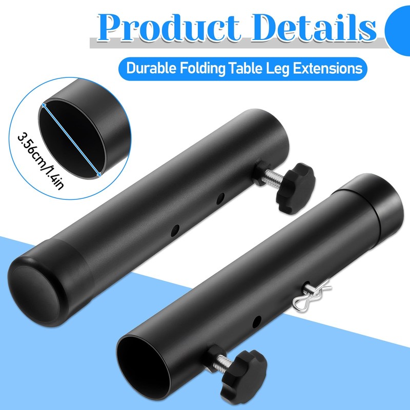 4pcs Folding Table Risers Folding Table Leg Extenders Levels Height