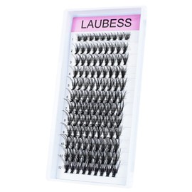 Eyelash Clusters LAUBESS Lash Clusters Individual Lashes Cluster Eyelash Extensions DIY at Home Waterproof Cluster Lashes (20D-D-13)