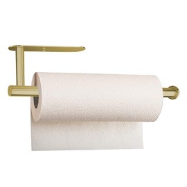 Gold Paper Towel Holder Under Cabinet - 13inch Lenghted Design & Jumbo Rolls Paper Tissue Holder Wall Mount for Bathroom Kitchen -SUS 304 Stainless Steel