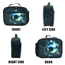 Soccer Lunch Box Reusable Insulated Lunch Bag For Kids Toddler Girls Boys Thermal Cooler Tote Bag School Work Travel Picnic