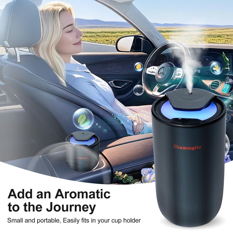 Shammgria Car Air Diffuser Essential Oil Aromatherapy Scent Diffuser with