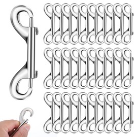 30 PCS Heavy Duty Double Snap Hook, 3.5 in Double Ended Snaps, Zinc Alloy Chain Metal Clip for Linking Key Chain Dog Leash Collar Pet Sling Feed Buckets Hammocks(Silver)
