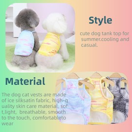 Loyanyy Cooling Dog Vests Set Cute Dog Shirts for Small Medium Stylish Soft Cat Tank Top Black Blue Yellow Medium