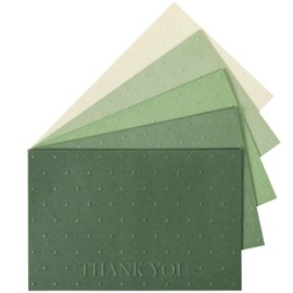 Crisky Embossed Dots Thank You Cards (25 Pack) with Envelopes & Stickers Thank You Greeting Notes Bulk for Birthday, Baby Shower,Bridal Shower, Wedding, Graduation Shade of Sage Green