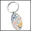 White Fang AZ377 Keychain, Floral Design, Stylish, Gift, Flower Pattern,
