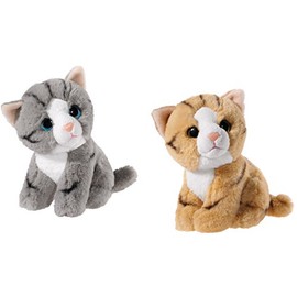 Heunec 519923 Plush Toy Set, Cat, Grey/Gold