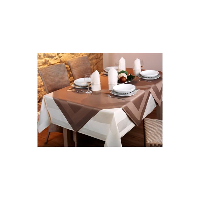 texpot Tablecloth 80 x 80 cm Mocha Brown Satin Edge