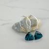 Peacock Blue Quartz Trillion Sterling Silver Earrings