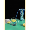 qiqee 150pcs Blue Paper Straws for Drinking Disposable Straws Disposable