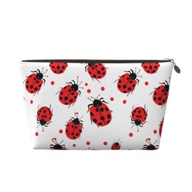 HSYOYO Ladybug Makeup Bag Waterproof Cosmetic Bag Organizer Small Make Up Zipper Pouch Portable Travel Toiletry Bag For Women Girls