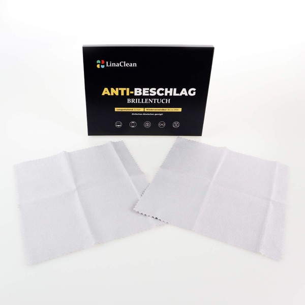 LinaClean 2 Pack Anti-Fog Glasses Wipes No More Mask Fog