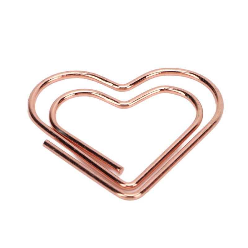 100Pcs Paper Clips Rose Gold Unique Shape Electroplating Process Lightweight