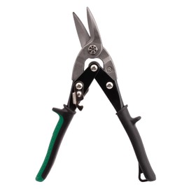 MIVOS Tin Snips - Right Cut - 26 cm - Through-Through Scissors Made of Chrome Vanadium Steel - For Cutting Sheet Metal, Aluminium, Leather, Wire Mesh, Plastic, Copper, Plastic Panels