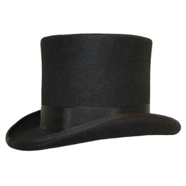 DH Hand Made Wool Top Hat Satin Lined Small to XXL Black