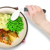 Rehabilitation Advantage Right Handed Grip Easy Coated Offset Spoon, Gray
