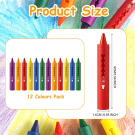 Aomig Bath Crayons for Kids Non-Toxic Crayon Pens, Easy-to-Clean Shower Toy Washable Crayons for Toddlers, Paint Sticks for the Tub Bathing Toy Crayons for Easy Washable Wipe Clean(6 Colors*2)