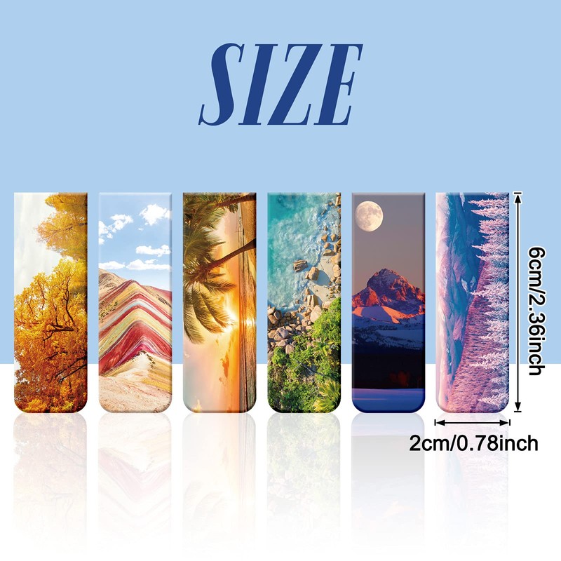 Tenare 12 Pcs Magnetic Bookmarks 12 Style Magnet Page Markers