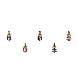 Comet Busters Fancy Multicolor Bindi With Silver Stone and Gold Beads (BIN795)