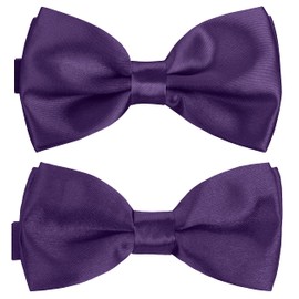 BomGuard Father Son – Partner Look Bow Tie Set, Adjustable with Hook Closure – Pre-tied and Adjustable, purple