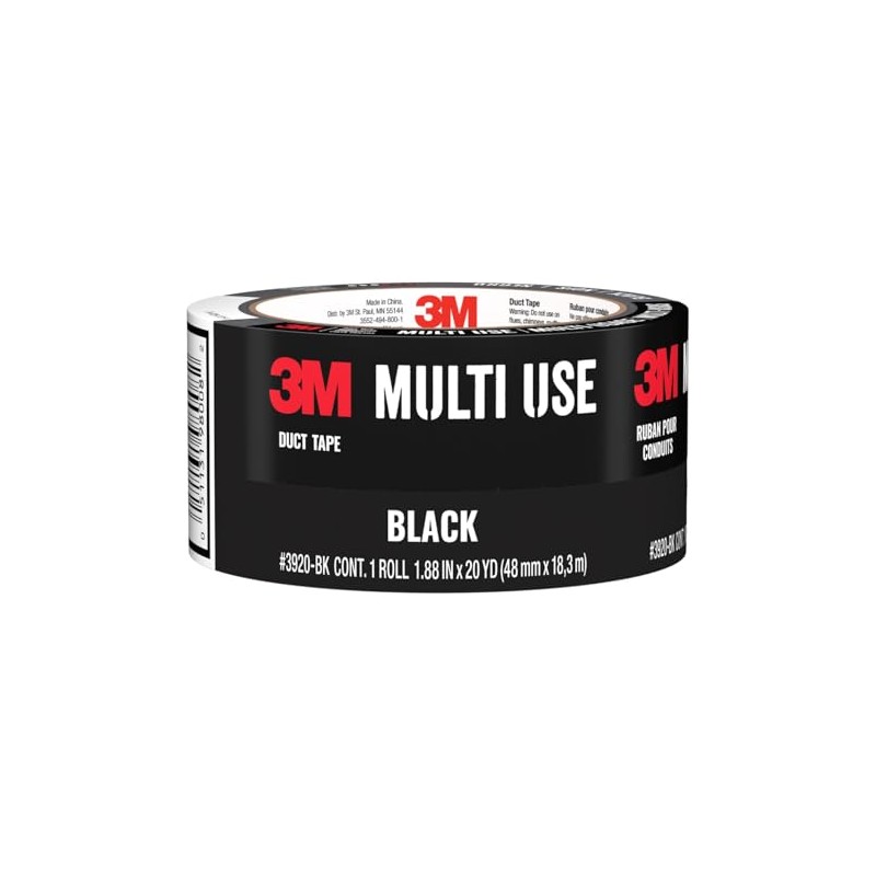 3M, Cinta para Ductos, 48mm x 18.2m, Color Negro