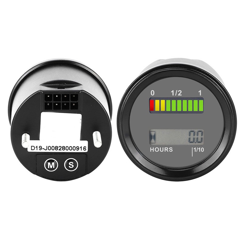 DC12-48V LCD LED Digital Battery Indicator Engine Hour Meter for