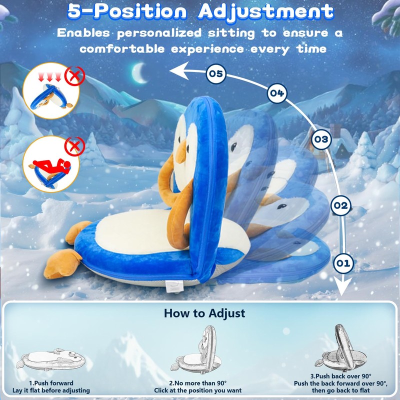 Floor Chair for Kids, Penguin Floor Seating with Back Support