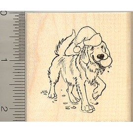 Christmas Labrador Retriever Rubber Stamp