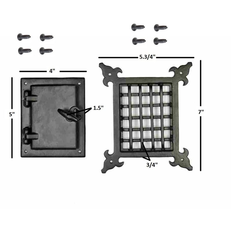 Perilla Home Cast Iron Safety Speakeasy Classic Style Black Grill