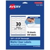 Avery Matte Clear Rectangle Labels, Sure Feed Technology, 0.75" x