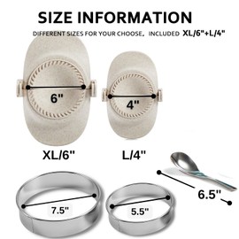 MUMSUNG 6 Inch Empanada Maker Press, Extra Large Dumpling Maker Set with Dough Cutter, Dumpling Mold Set for Pierogi, Pastelitos, Calzone, Turnovers, Chinese Dumpling-2Sizes 6"+4"