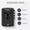 Conair Travel Smart Quick Charge All-in-One Adapter 4 USB-A ports