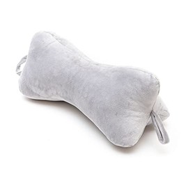 H&F Pillow Reading Pillow Reading Bone Neck Pillow Neck Roll Bone Cushion Travel Pillow Washable for Bed Sofa Set of 2 Colour: Grey Velvet