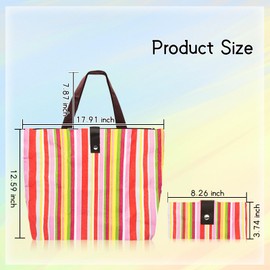 WisePoint Reusable Shopping Bags, Oxford Foldable Shopping Bag Grocery Tote Bags, Lightweight Tote Bag with Zipper for Shopping, Hiking, Offices, Camping (colour)