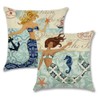 7ColorRoom 2Pack Mermaid Throw Pillow Covers Ocean Theme Beach Cushion
