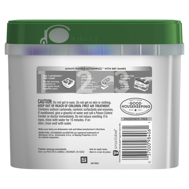 Cascade Platinum Dishwasher Pods, ActionPacs + Oxi, Dishwasher Detergent, Fresh