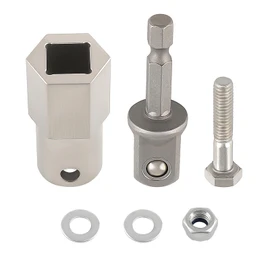 maXpeedingrods Trailer Jack Electric Drill Adapter with 1/2 Inch Socket Adapter Bit, Stainless Steel Top Wind Trailer Jack Cordless Drill Adapter