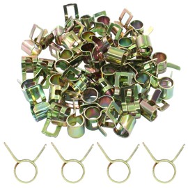 Kyuionty 30Pcs Spring Band Type Clips 16mm(5/8 Inch) Air Hose Tube Water Pipe Fuel Hose Line Vacuum Hose Clamp, Fit 16.2-17.9 OD (Metallic)