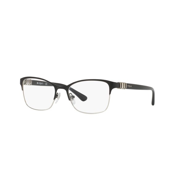 Vogue Eyewear Women's VO4050 Rectangular Prescription Eyeglass Frames, Top Black/Silver/Demo Lens, 51 mm