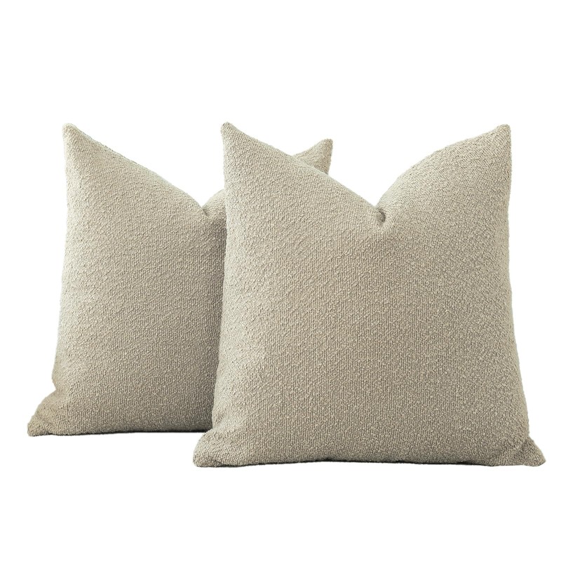 Artscope Pack of 2 Textured Boucle Cushion Covers Square Pillow