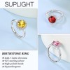 Suplight Silver Rings Crytal June Birthstone Ring Stackable Engagement Rings