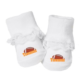 Future Tailgater Baby Toe Bootie Socks with Lace for Tennessee Fans