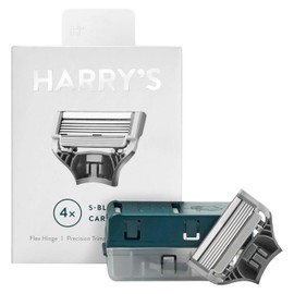 Harry's Razor Blades (1 Pack of 4) in Durable Hinged Water Friendly Travel Case