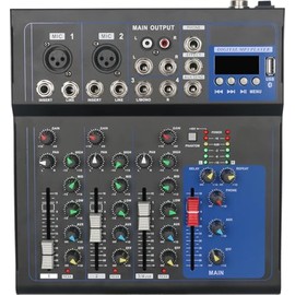 TAVOSOP 4 Channel Professional mixer audio 16DSP Bluetooth U disk 48V Phantom Power Source USB recording,dj mixer,Suitable for beginners Live streaming