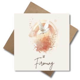 WBdesignz Confirmation Card with Envelope - Congratulations Card "zur Firmung" Christening Niece Nephew Grandson First Communion Confirmation (125 x 125 mm)