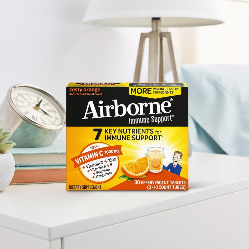 Airborne 1000mg Vitamin C with Vitamin D & Zinc, Sugar