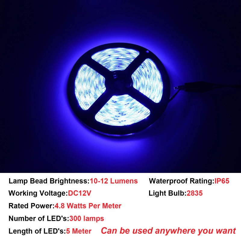 SHENKENUO 16 Feet Blue Waterproof 2835 300 LED SMD Flexible