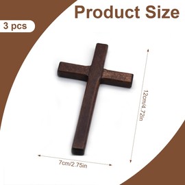 LQIOACU Pack of 3 wooden cross, Jesus cross wall, cross for hanging, wall cross, Catholic, bronze