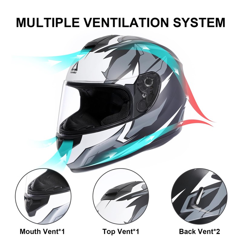 TRIANGLE Motorcycle Helmets Full Face Motorcycle Helmet for Men &