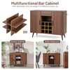 COSTWAY Sideboard Buffet Cabinet, Modern Buffet Server with Removable 9-Bottle